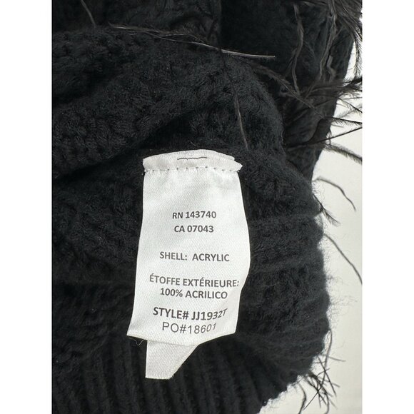 Hyacinth House by Tuckernuck Black Talulah Feather Sweater XXL 2XL Crew Pullover - Picture 6 of 7